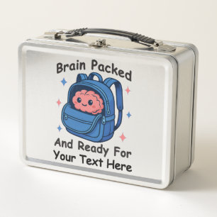 Niedliche "Brain Ready"-Version von Back-to-School Metall Brotdose