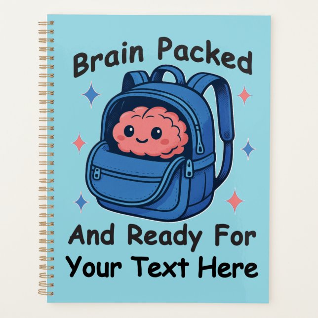 Niedliche "Brain Ready"-Version von Back-to-School Planer (Vorderseite)