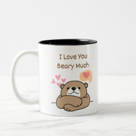 Niedliche Braunbär-Liebe Zweifarbige Tasse