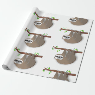 Niedliche Braundecke auf einer Baumzweigung Geschenkpapier