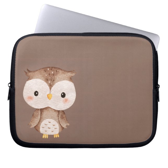 Niedliche braune Eule Laptopschutzhülle (Vorderseite)