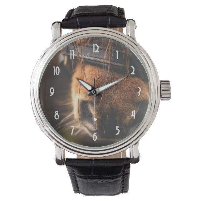 Niedliche Braune Horse Armbanduhr (Vorderseite)