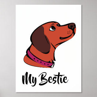 Niedliche braune Hundewand Kunstdruckerei | Handwr Foliendrucke