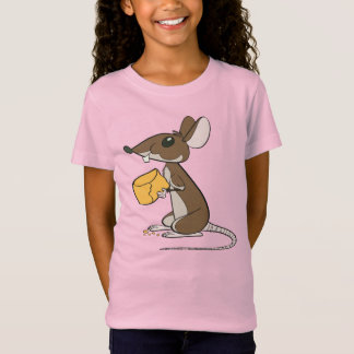 Niedliche braune Maus mit einem Stück Käse T-Shirt