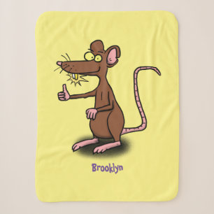 Niedliche braune Ratte hält Cartoon hoch Sherpadecke