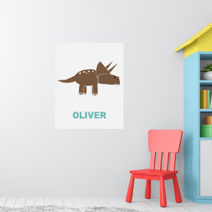 Niedliche braune Triceratops Dinosaurier für Kinde Poster