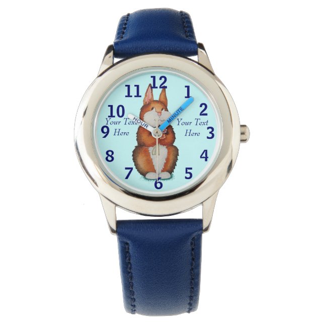 niedliche Braunen Holding-Blume Armbanduhr (Vorderseite)