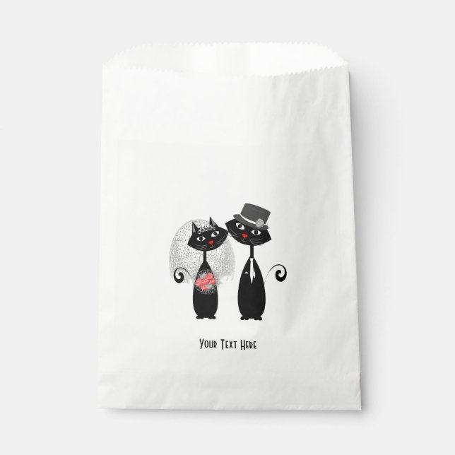 Niedliche Braut | Groom Wedding Cats Geschenktütchen (Vorderseite)