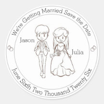 Niedliche Braut und Bräuche Save the Date