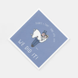 Niedliche Braut und Cartoon Groom Hochzeit Napkins Serviette