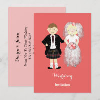 Niedliche Braut und Groom Scottish Wedding Theme