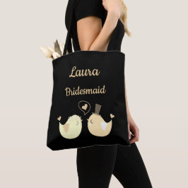 Niedliche Bridesmaid in Schwarz und Creme Tasche