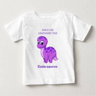 Niedliche Brontosaurus-Mädchen wie Dinosaurier auc Baby T-shirt