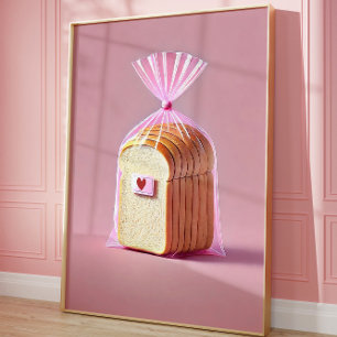 Niedliche Brotwand Kunst, Toast Lover Kunst, Küche Poster