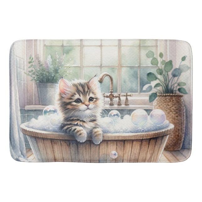 Niedliche Bubbly Kitt Bath Time Badematte (Vorderseite)