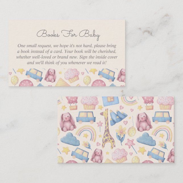 Niedliche Bücher für Babydusche Begleitkarte (Vorne/Hinten)