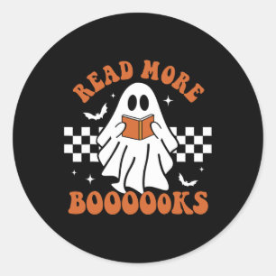 Niedliche Bücher Ghost Read more Books Fun Teacher Runder Aufkleber