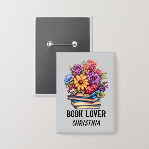 Niedliche Buchliebhaber der Wortkunst Button