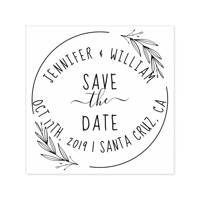 Niedliche Buchstabenkombination Save the Date Permastempel (Design)