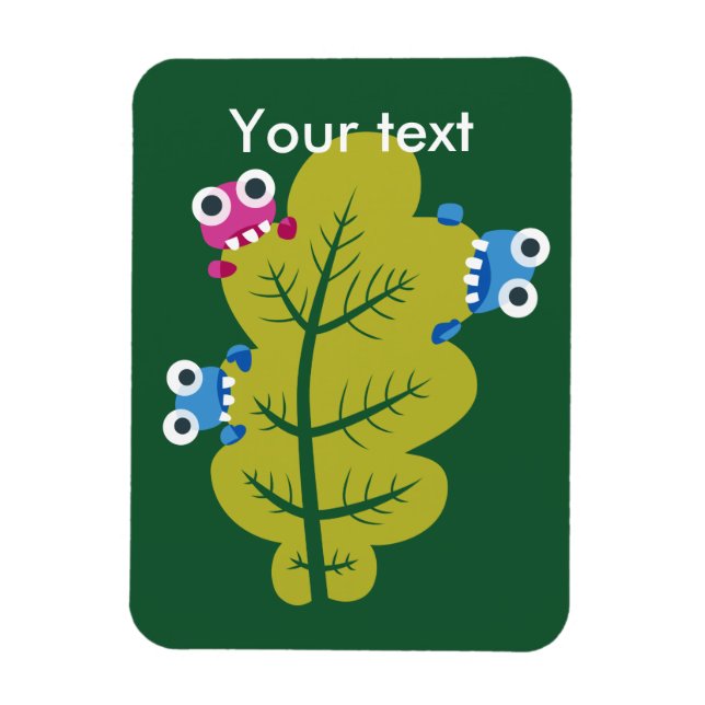 Niedliche Bugs im benutzerdefinierten Text essen G Magnet (Vertikal)