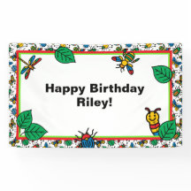 Niedliche Bugs und Insekten - Happy Birthday Banne