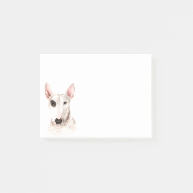 Niedliche Bull Terrier Mama Welpe Hund Vater Welpe Post-it Klebezettel (Vorderseite)