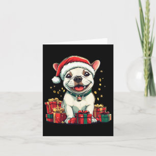 Niedliche Bull Terrier Weihnachtsmannmütze Weihnac Karte