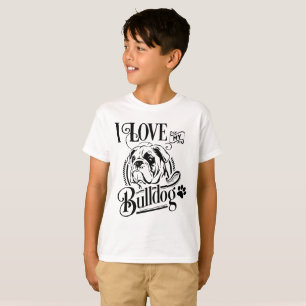 Niedliche Bulldog Mama Welpe Dog Mascot Boys T-Shirt
