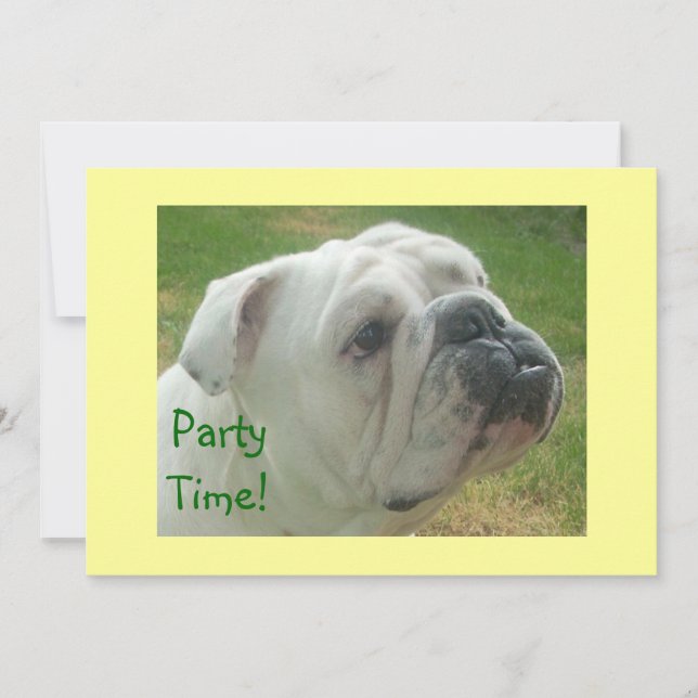 Niedliche Bulldog-Party Einladungen (Vorderseite)