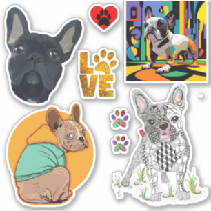 Niedliche Bulldog Päw Print Vinyl Stickers Aufkleber