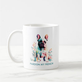 Niedliche Bulldoggen-Blume verzeihen meinem Franzö Kaffeetasse