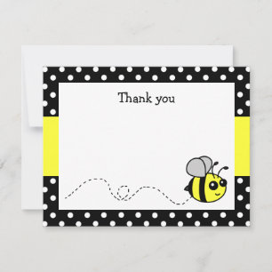 Niedliche Bumble Bee Gelb flach Danke, dass ihr eu Mitteilungskarte