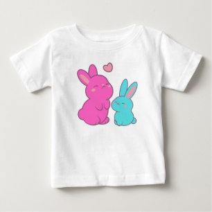 Niedliche Bunnies mit Illustration Baby T-shirt