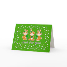 Niedliche Bunnies mit Kleeblättern St. Patrick's D