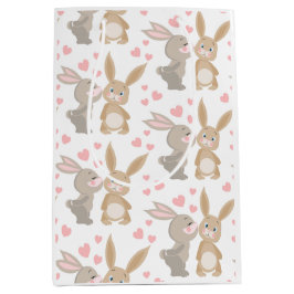 Niedliche Bunnies mittelgroße Geschenktasche Mittlere Geschenktüte