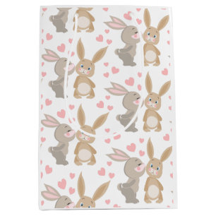 Niedliche Bunnies mittelgroße Geschenktasche Mittlere Geschenktüte