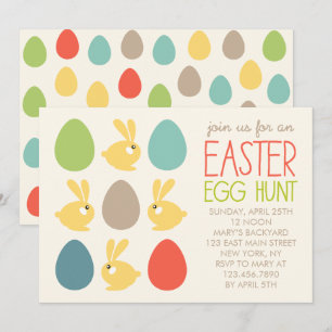 Niedliche Bunnies und Ostereier Ostern Party Invit Einladung