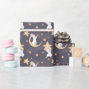 Niedliche Bunnies und Sterne Geschenkpapier