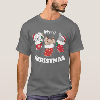 Niedliche Bunnies zu Weihnachten Strümpfe zu Weihn T-Shirt