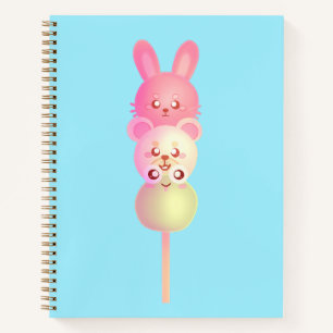 Niedliche Bunny-, Bär- und Frosch-Dango Notizbuch