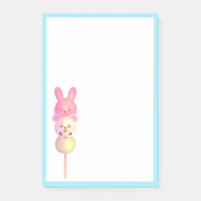 Niedliche Bunny-, Bär- und Frosch-Dango Post-it Klebezettel (Vorderseite)