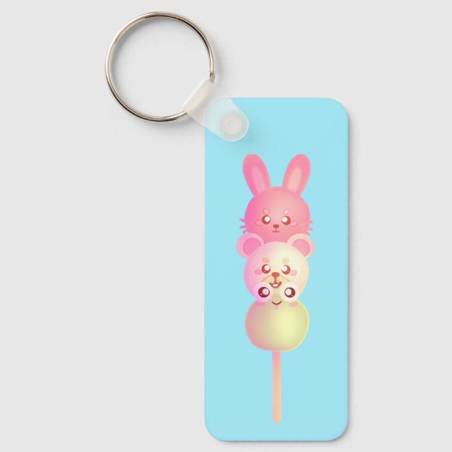 Niedliche Bunny-, Bär- und Frosch-Dango Schlüsselanhänger (Vorderseite)
