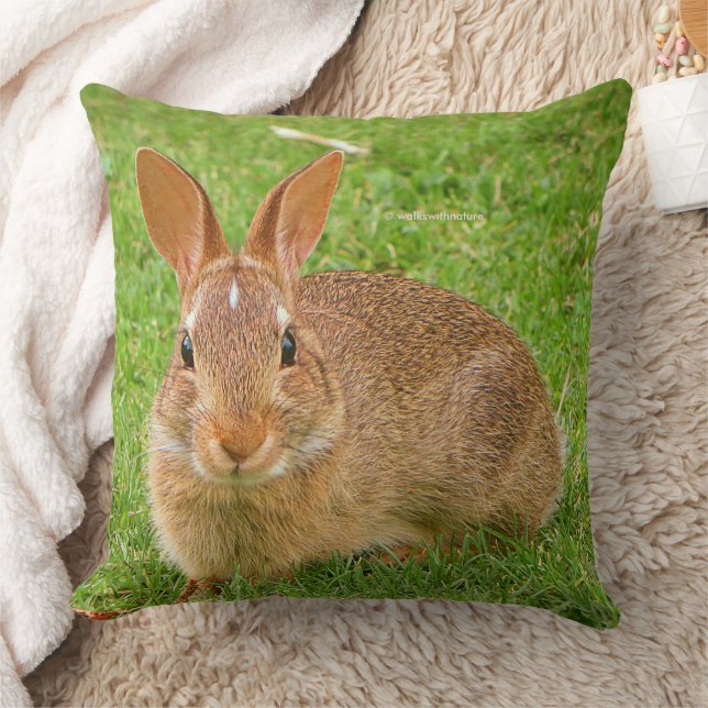 Niedliche Bunny Chewing Grüntöne auf der Golfmesse Kissen (Decke)