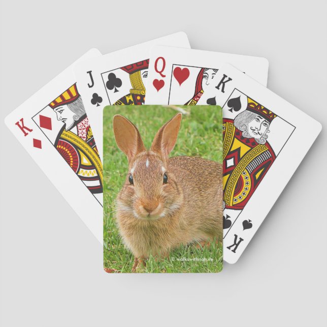 Niedliche Bunny Chewing Grüntöne auf der Golfmesse Spielkarten (Rückseite)