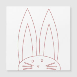 Niedliche Bunny Coloring Pink Kontur Urlaub Magnetkarte