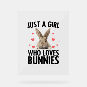Niedliche Bunny Design für Mädchen Frauen Kaninche Acrylschild