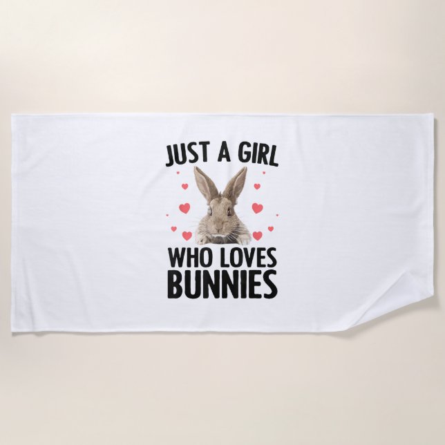 Niedliche Bunny Design für Mädchen Frauen Kaninche Strandtuch (Vorderseite)