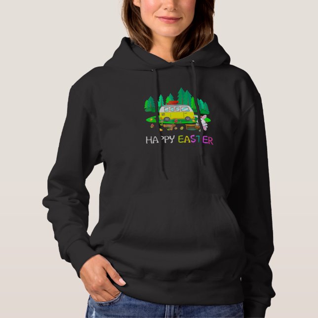 Niedliche Bunny Eggs Osterfest Camping Happy Oster Hoodie (Vorderseite)