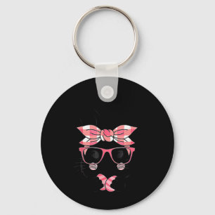 Niedliche Bunny Face Rosa Karierte Muster Gles Hap Schlüsselanhänger