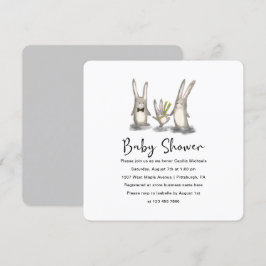 Niedliche Bunny Family Baby Dusche Einladung